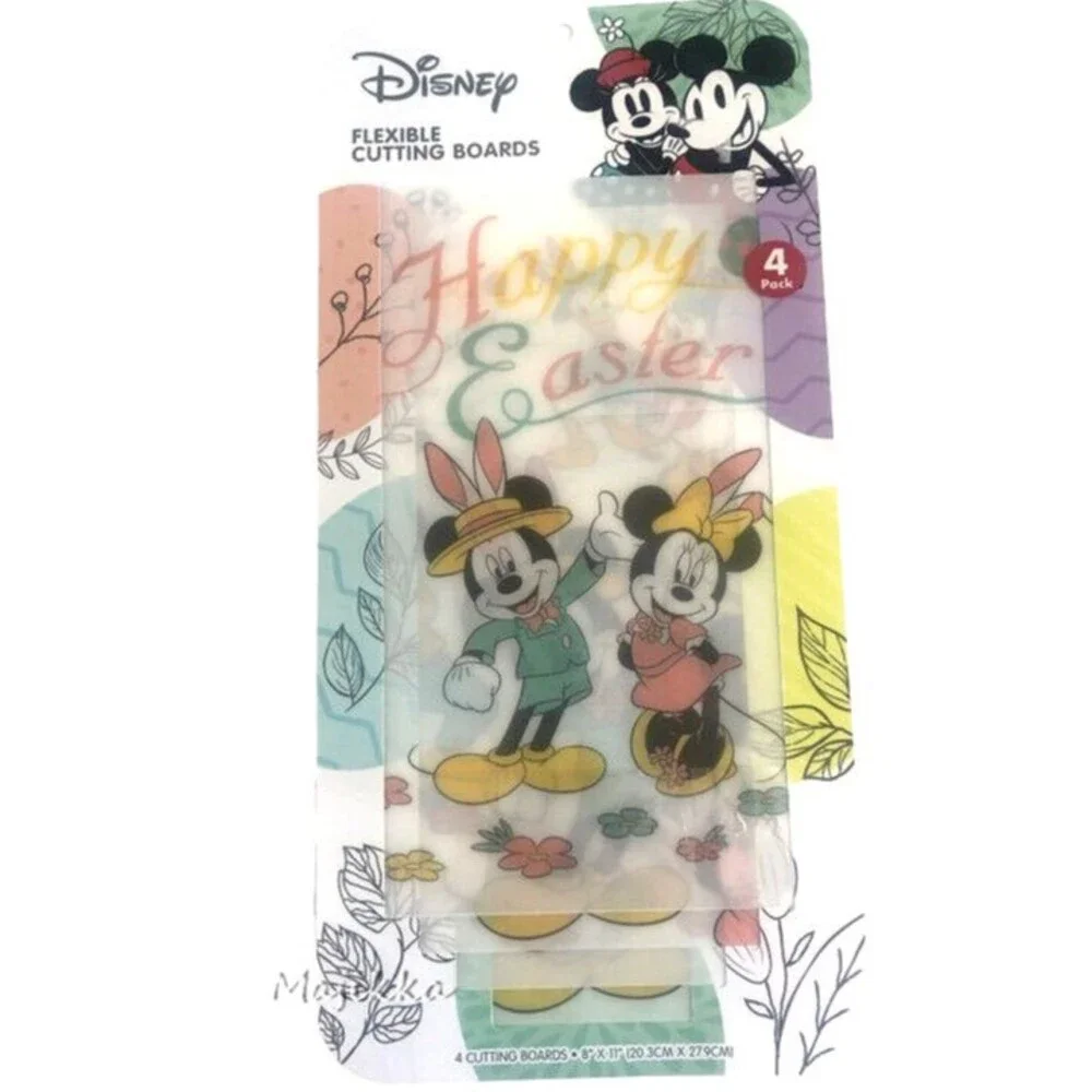 Happy Easter Disney Mickey Minnie Mouse Flexible Cutting Chopping Boards Setof 4